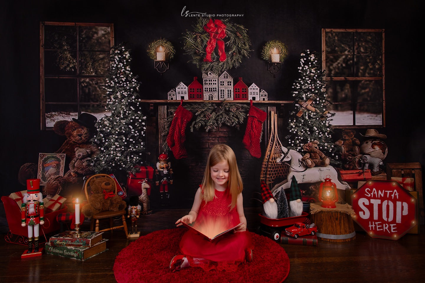 Christmas Trees Room Decoration Backdrop for Photography UK G-1434