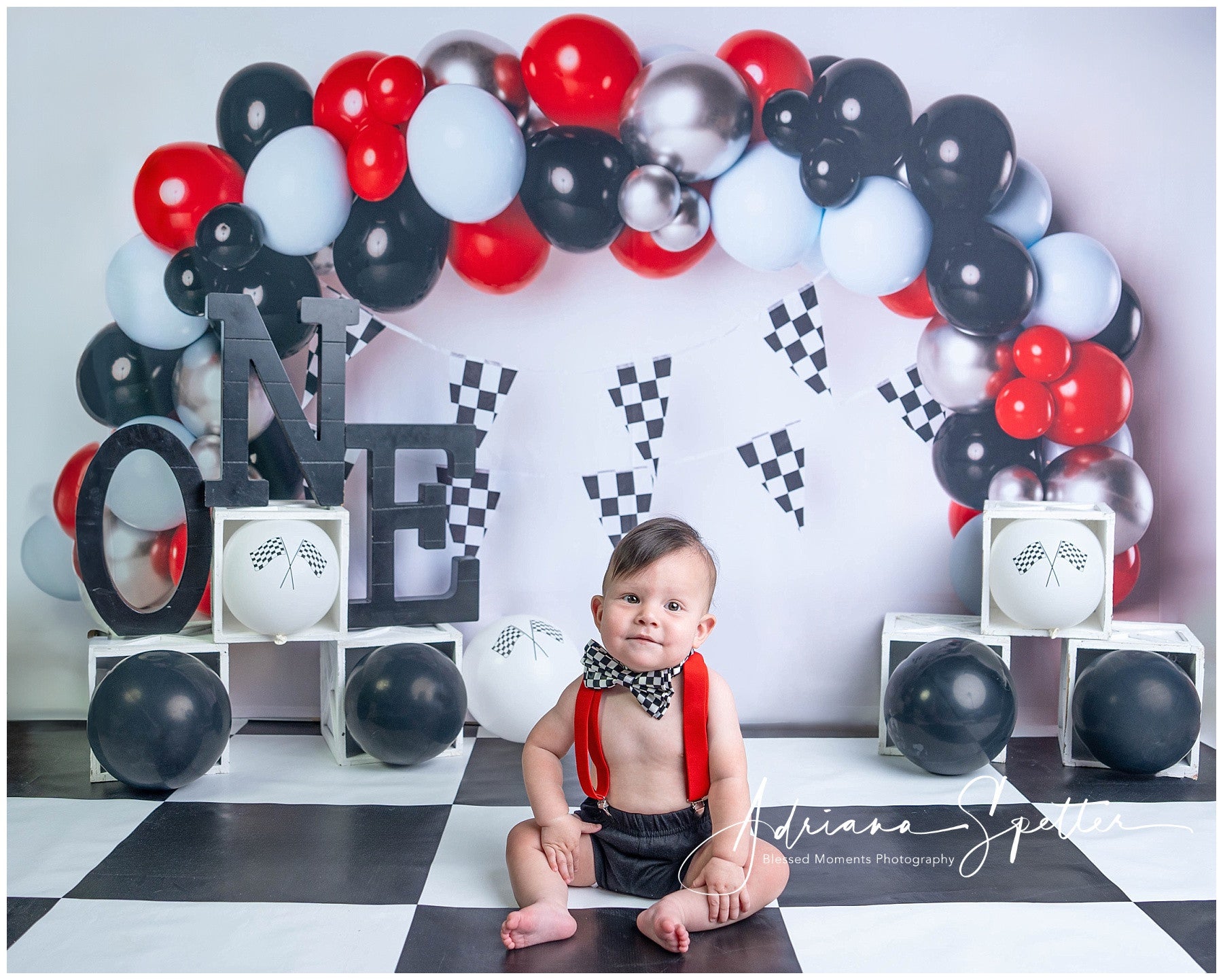 Cake Smash Backdrops Race Car Balloon Arch Birthday Backdrop UK MRR10-21