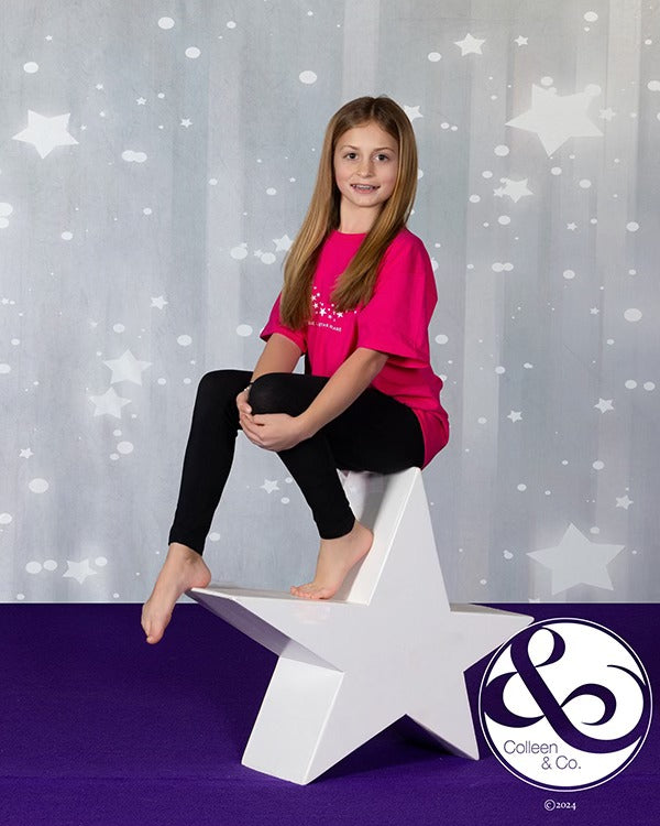 Shiny Grey Stars Glitter Photo Studio backdrop uk GC-105