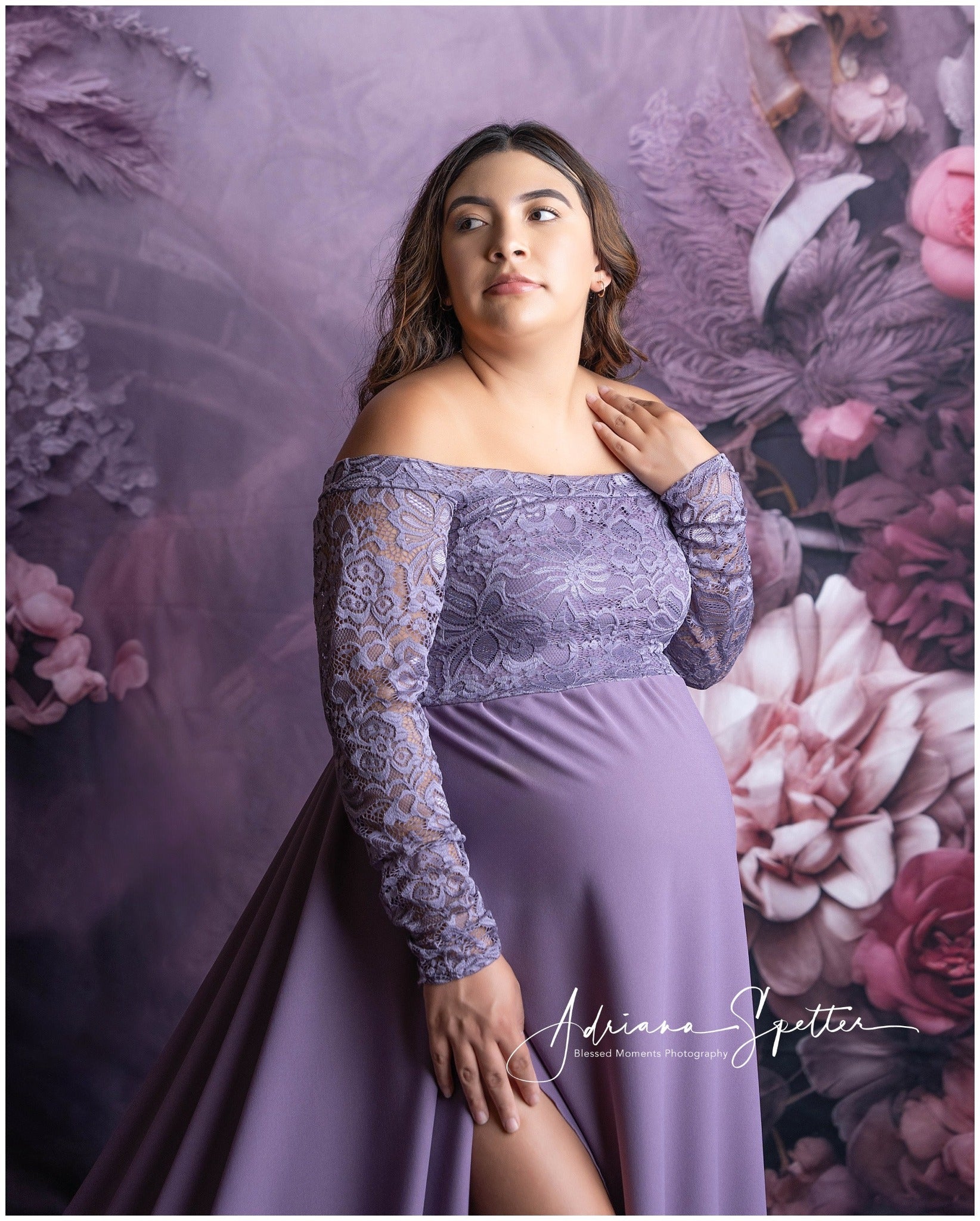 Artistic Backdrops Purple Blossom Bouquet Fine Art Backdrops UK MRR10-62