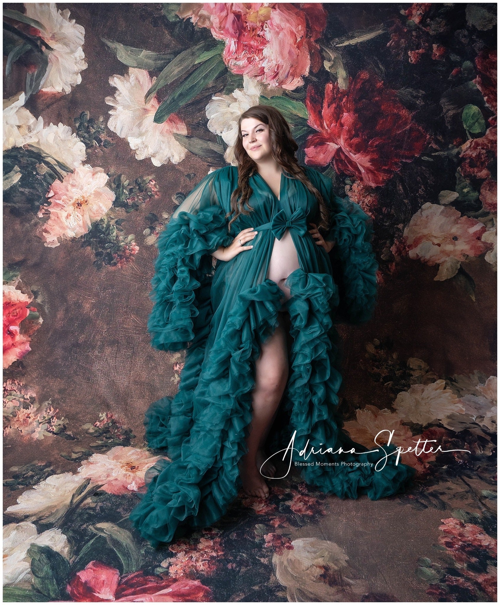 Flower Backdrop Vintage Painted Floral Elegance Floral Photo Backdrop UK MRR9-122