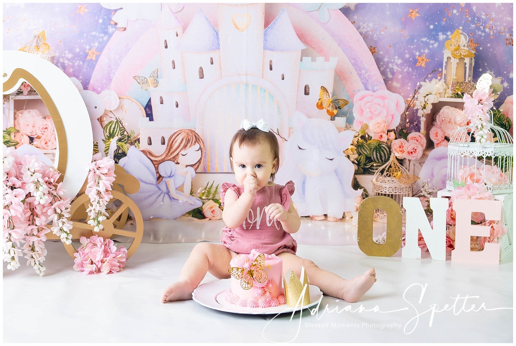 Princess Castle Backdrop Dreamy Pastel Fairy Castle Children Backdrops UK MRR9-126