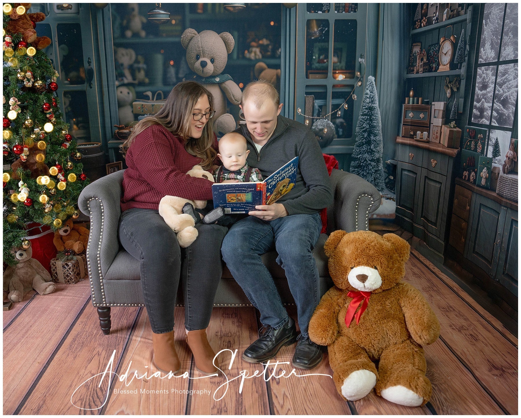 Christmas Photo Backdrop Teddy Bear Holiday Window Display Christmas Backdrops UK MRR9-130