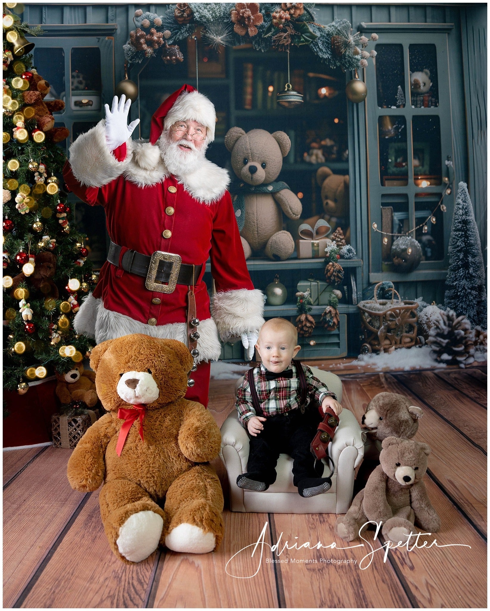Christmas Photo Backdrop Teddy Bear Holiday Window Display Christmas Backdrops UK MRR9-130