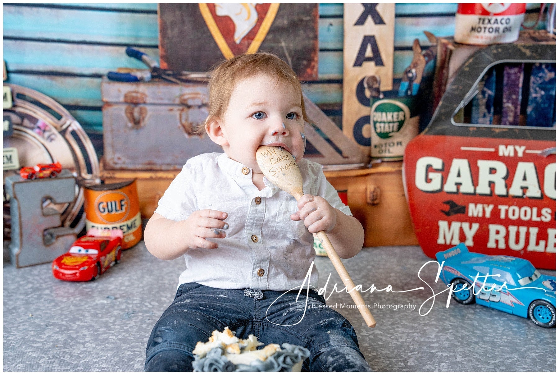 Newborn Photo Backdrop Vintage Garage Route Signs Kids Backdrop UK MRR9-127