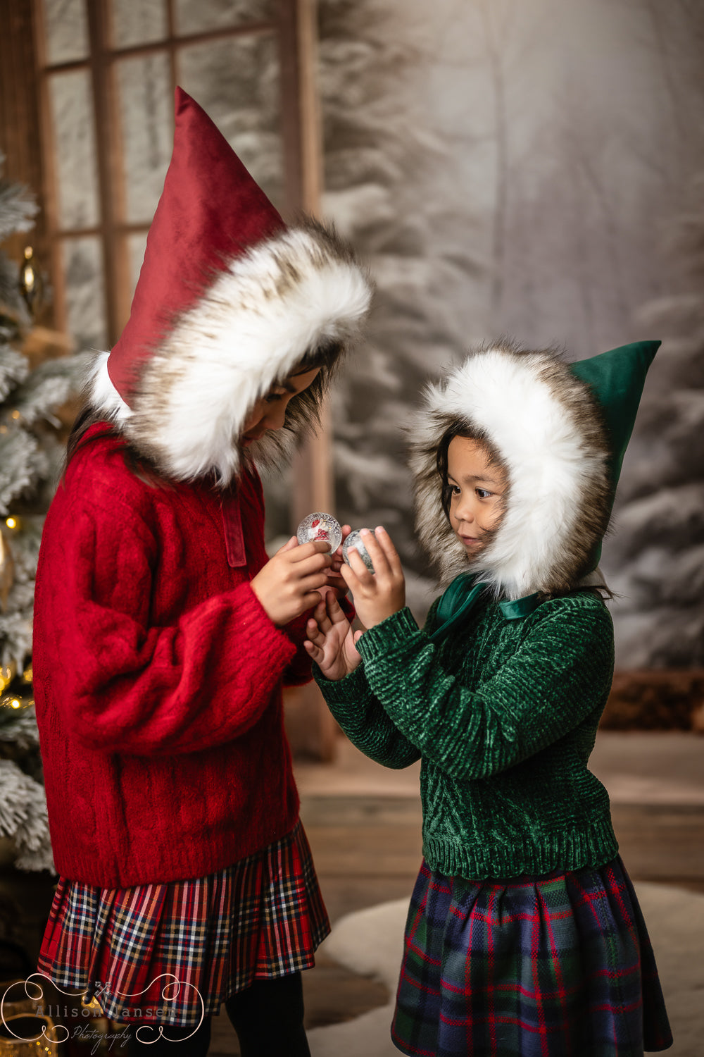 Winter Forest Backdrop Open Doors Snowy Pines Winter Backdrop UK MRR9-97
