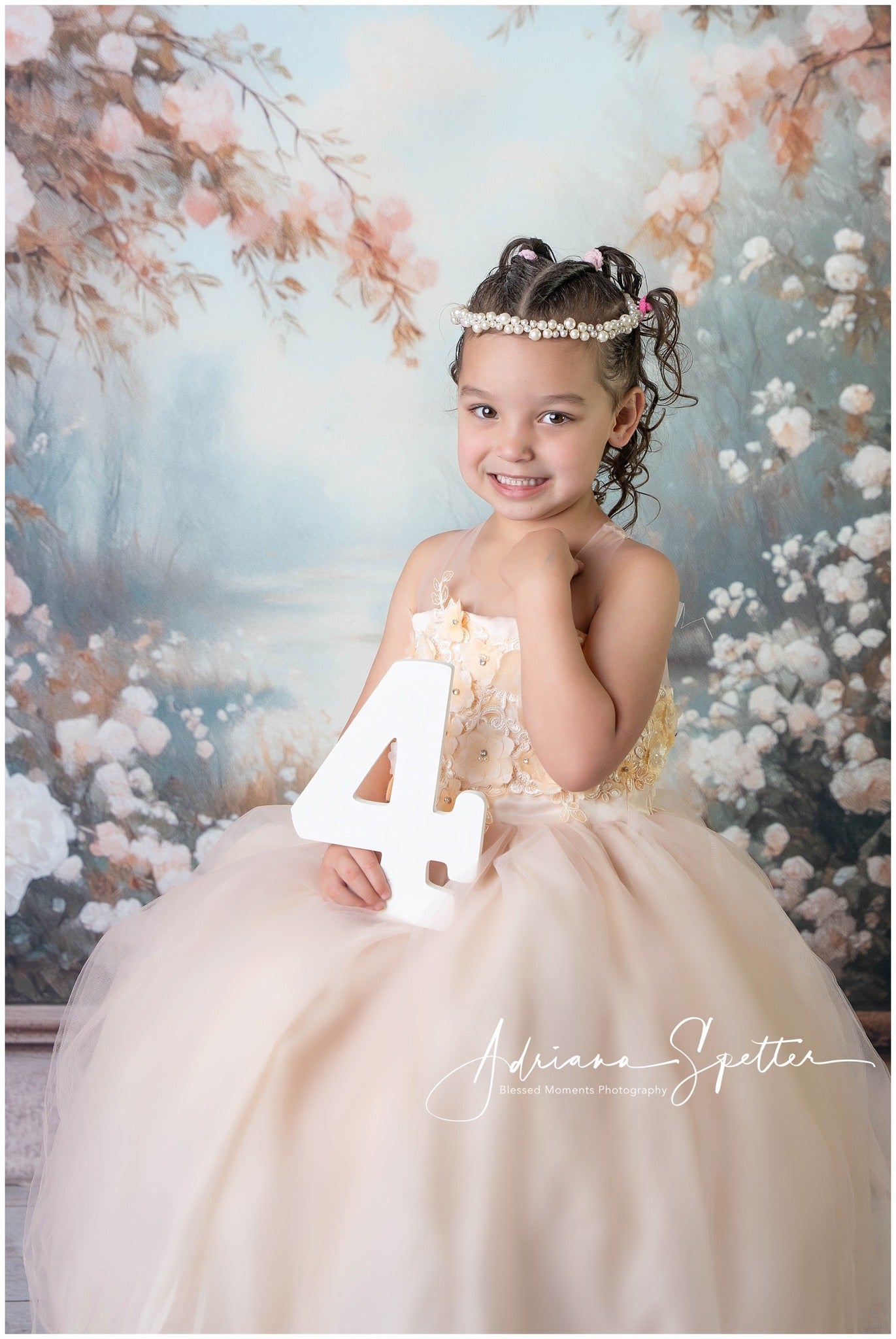 Vintage Wall Backdrop Pastel Floral Archway Lake Antique Backdrop UK MRR9-107