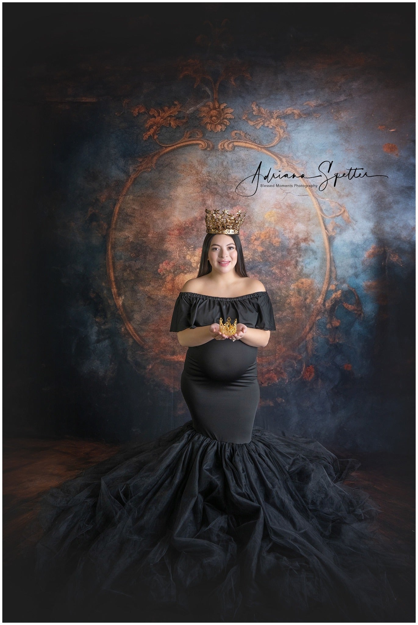 Vintage Backdrop Retro Ornate Circular Frame Vintage Photo Backdrop UK MRR9-113