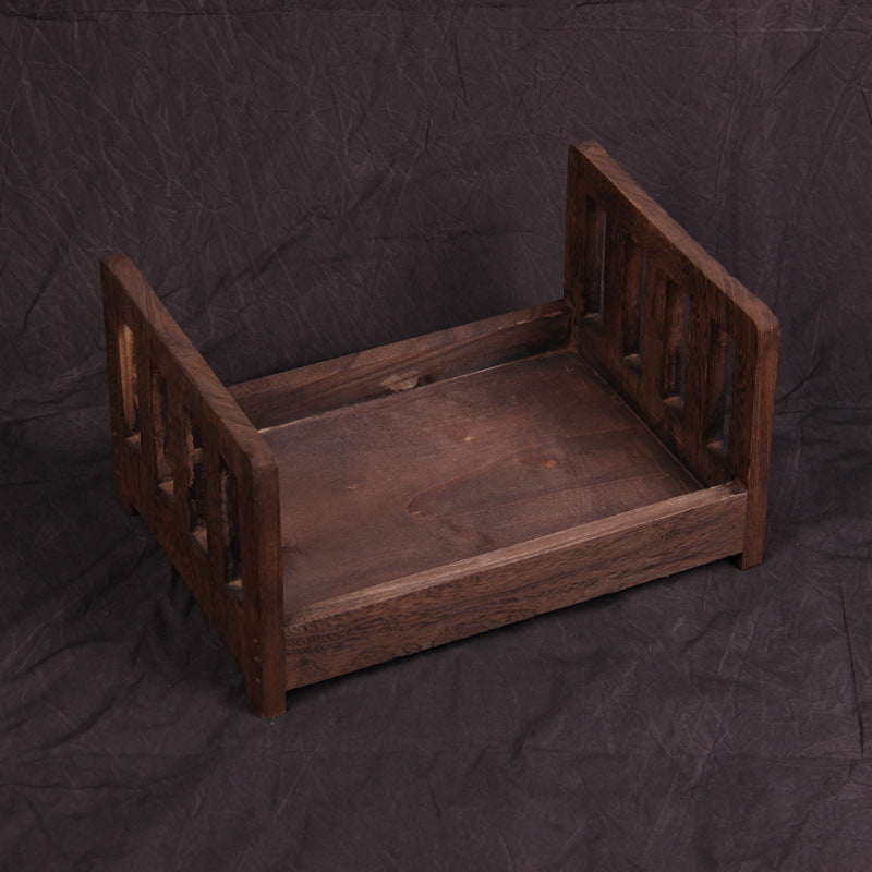 DBackdrop Vintage Wooden Bed Photography Props for Newborn SYPJ6