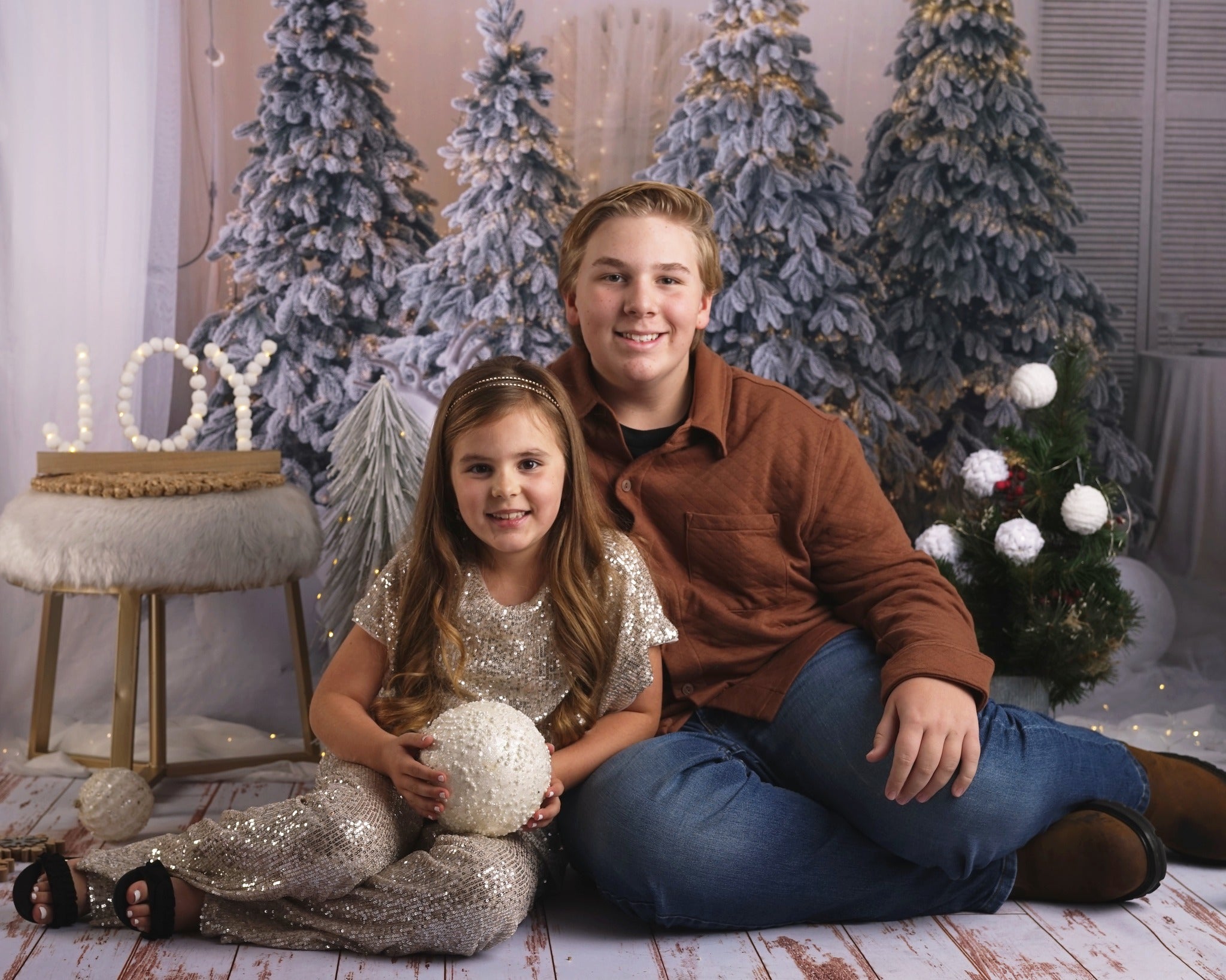 Christmas Tree Elk Decoration Photography Backdrop UK M10-06