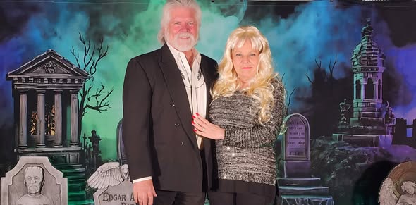 Halloween Graveyard Backdrop Glowing Foggy Tombstones Halloween Backdrop UK MRR8-24