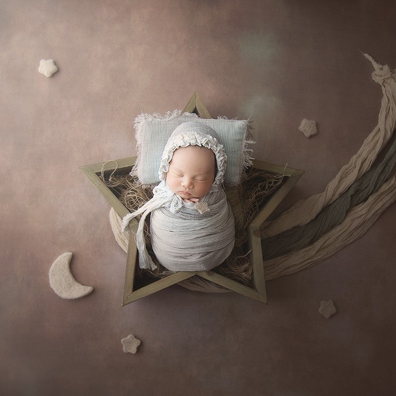 DBackdrop Wooden Star Shaped Newborn Photography Props SYPJ3（brown、yellow、white）