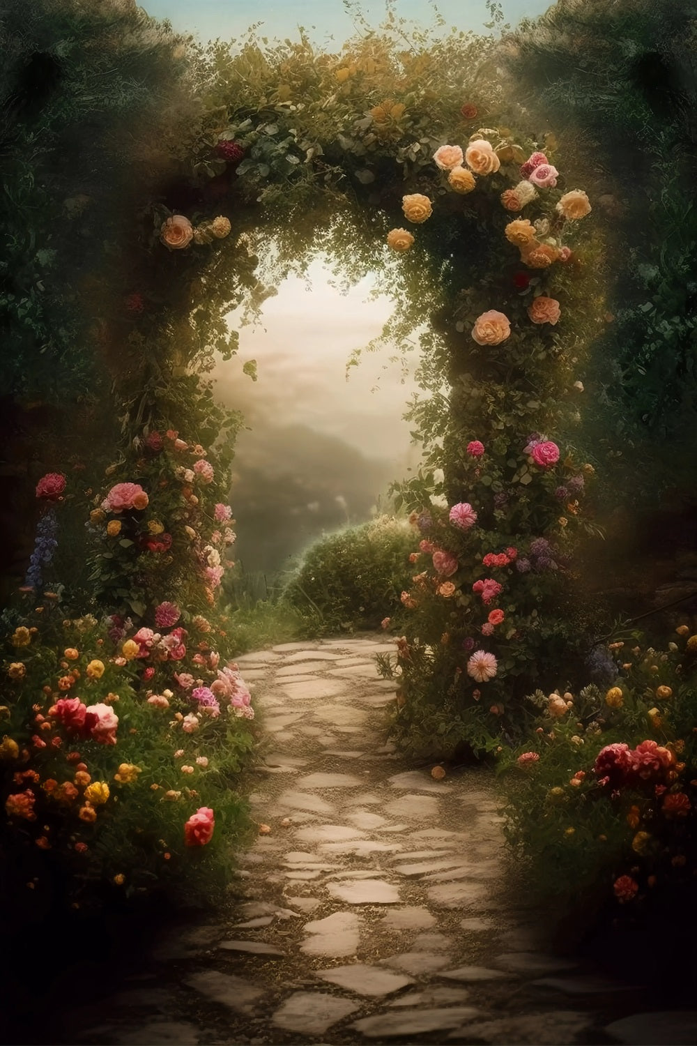 Backdrop Portrait Flower Archway Pathway Backdrop UK BRP-11-642