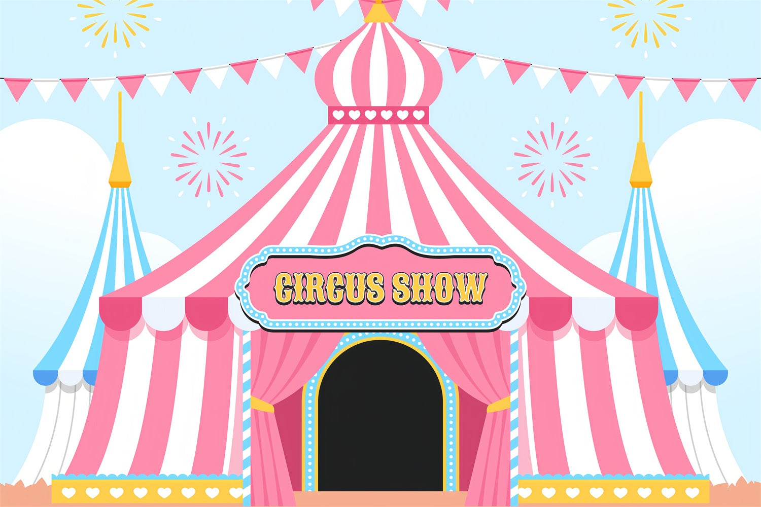 Circus Backdrops Pink Fairytale Tent Carnival Backdrop UK BRP1-168