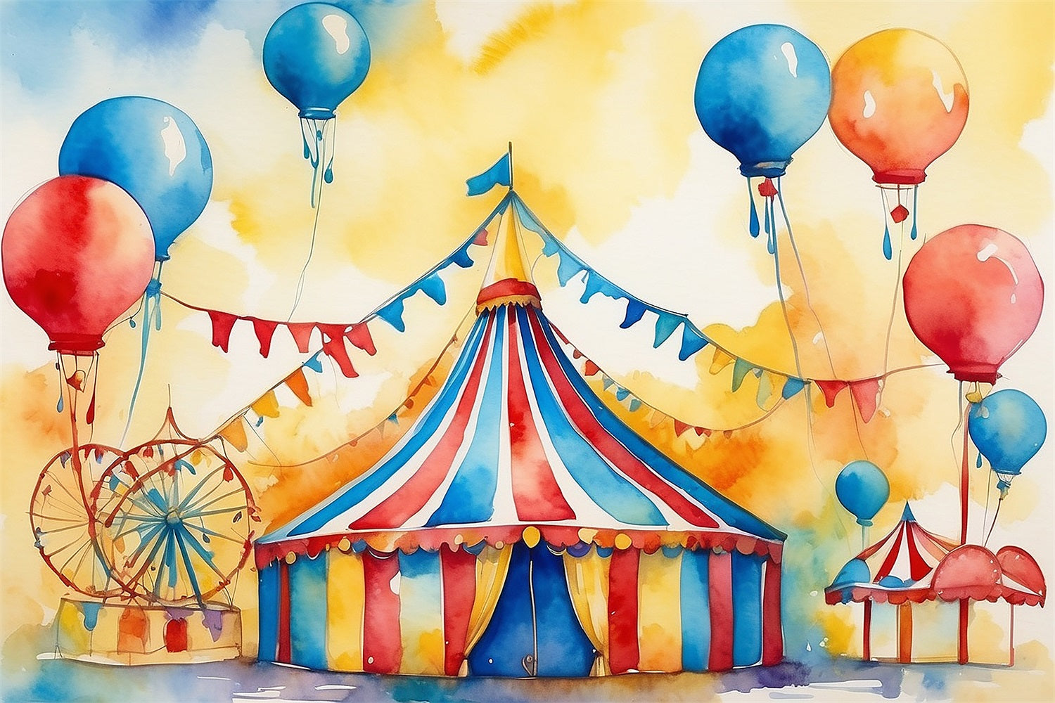 Circus Tent Backdrop Carnival Bunting Decorations Backdrop UK BRP1-170