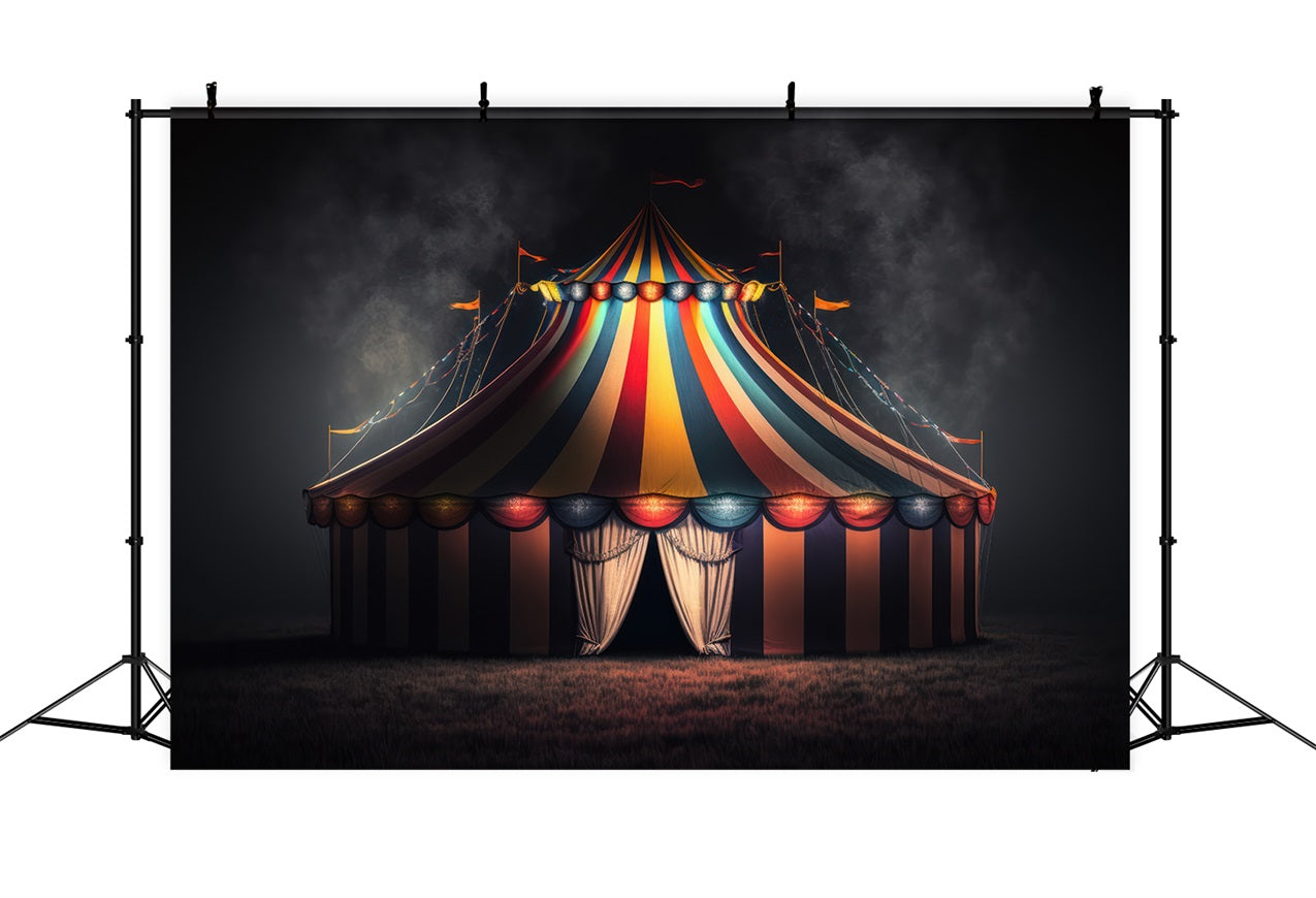 Circus Backdrop Photography Enchanting Nighttime Tent Backdrop UK BRP1-172