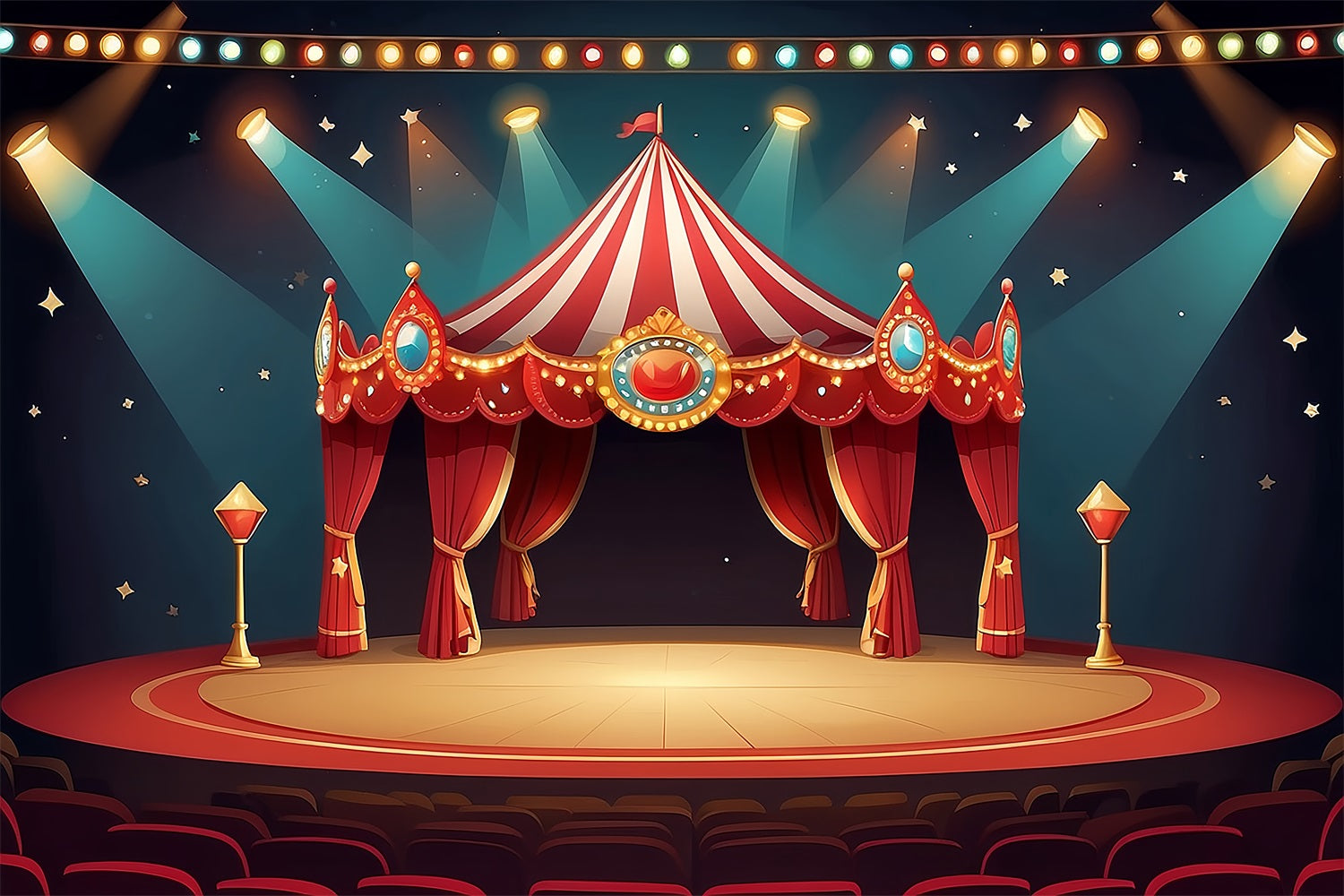 Circus Backdrops Stage Carnival Tent Starry Backdrop UK BRP1-175