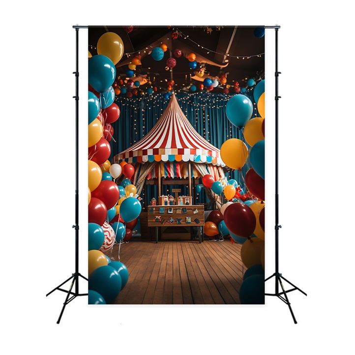 Backdrop Circus Vibrant Balloon Carnival Tent Backdrop UK BRP1-177