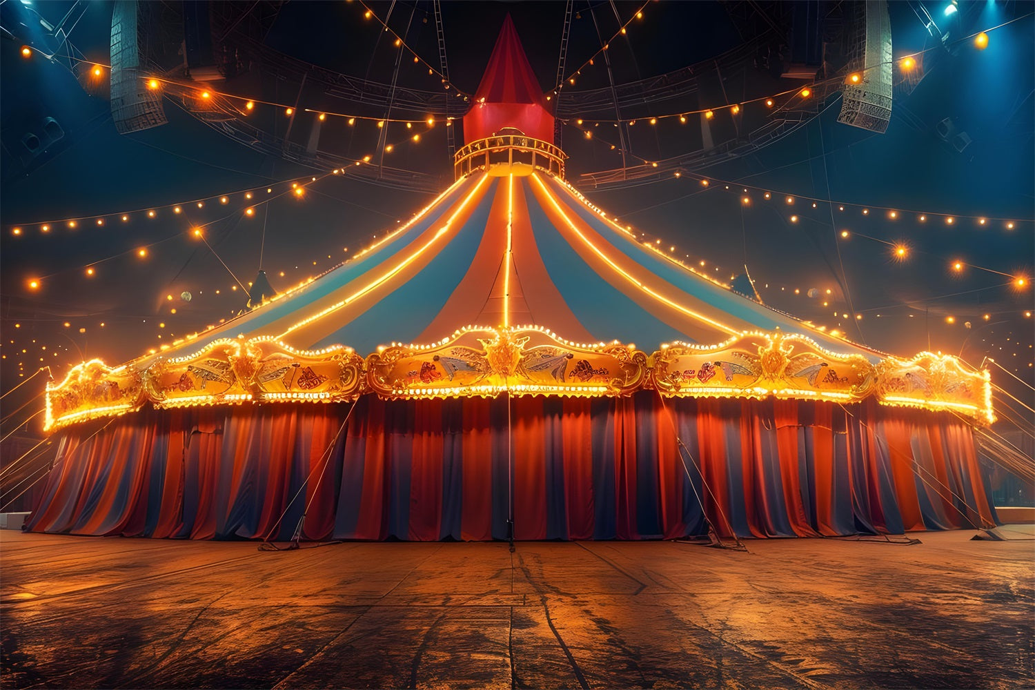 Circus Themed Backdrops Carnival Tent Starlit Backdrop UK BRP1-178