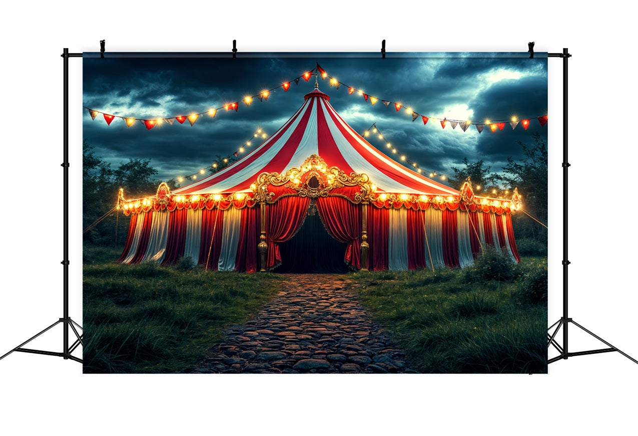 Circus Themed Photo Backdrop Carnival Tent Night Backdrop UK BRP1-181