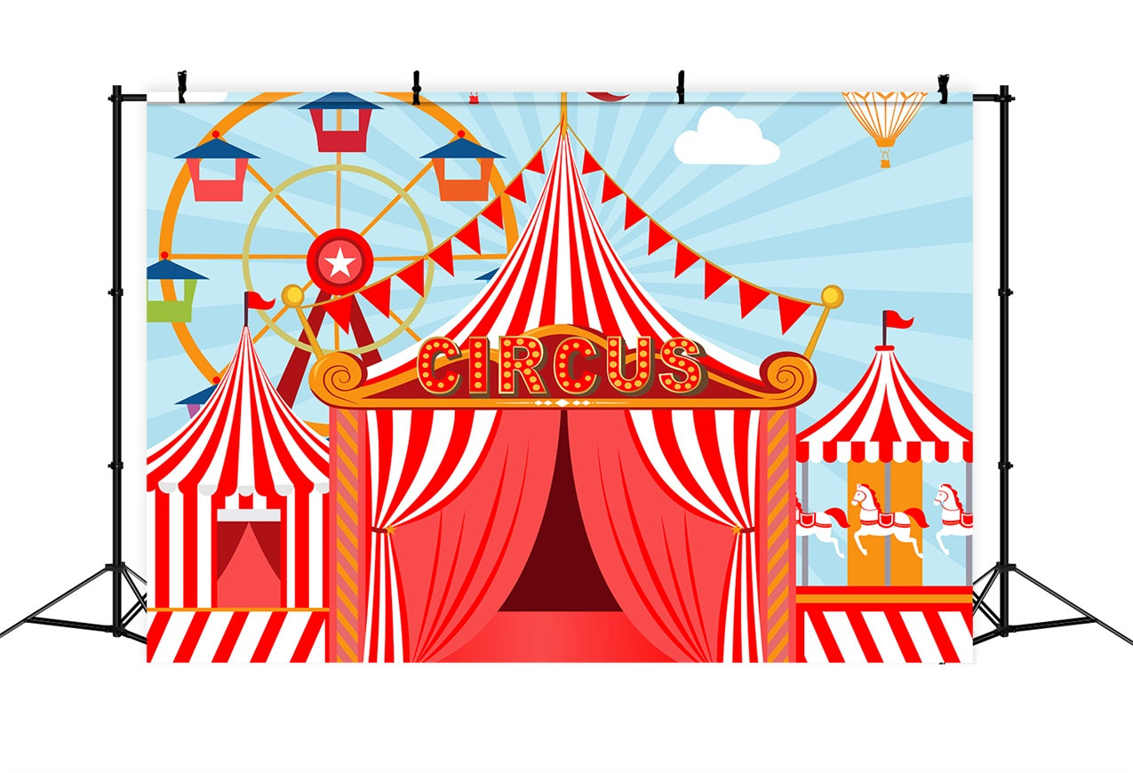 Carnival Backdrop Ferris Wheel Red Tent Classic Backdrop UK BRP1-192