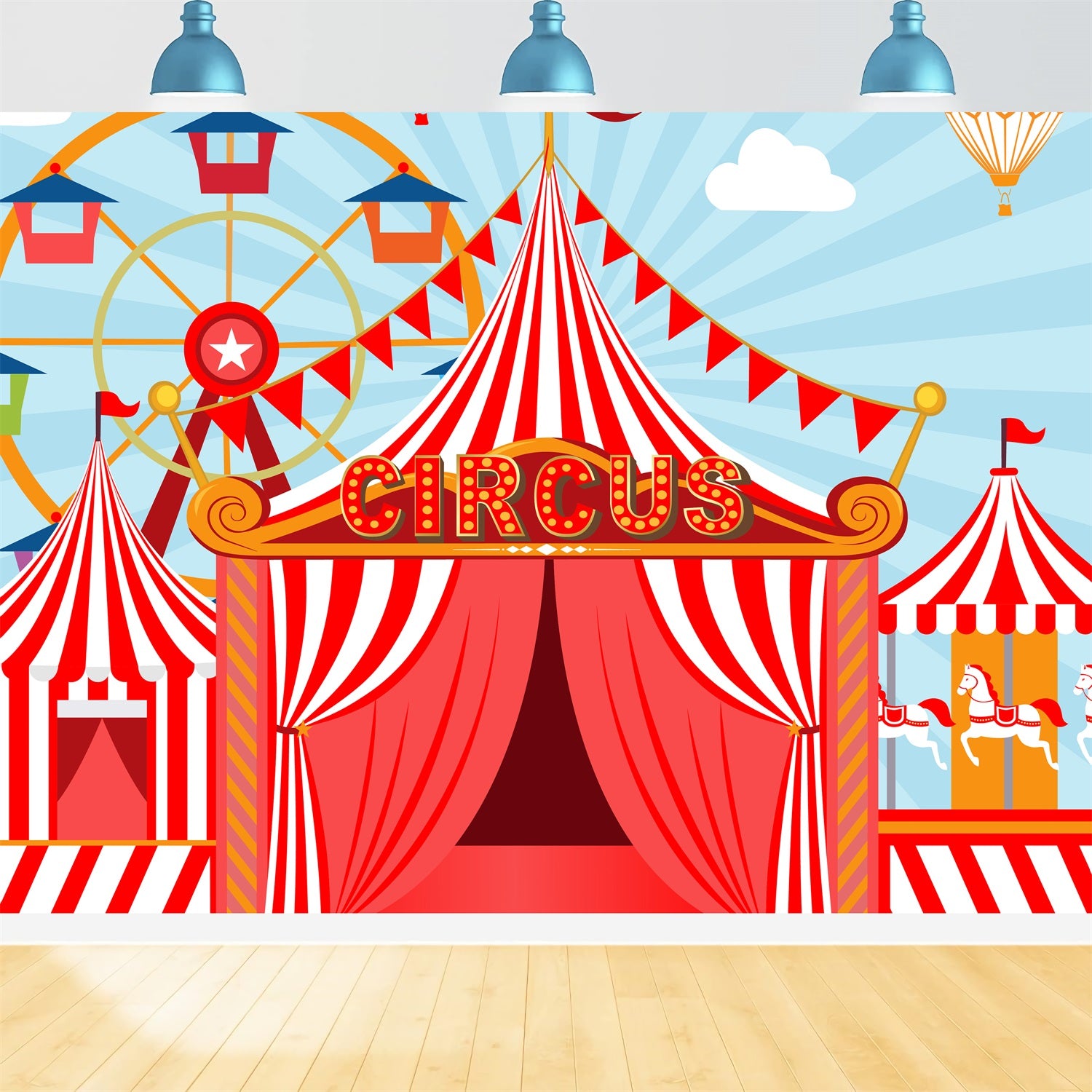 Carnival Backdrop Ferris Wheel Red Tent Classic Backdrop UK BRP1-192