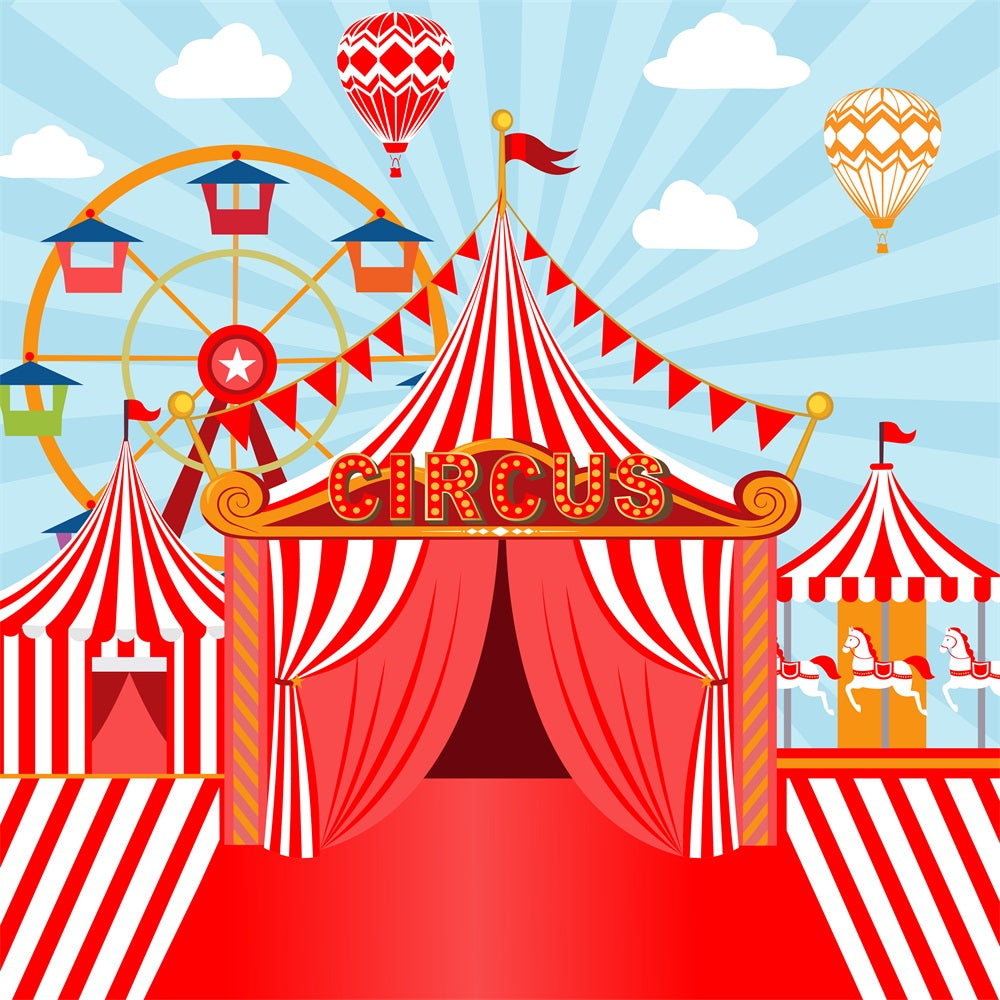 Carnival Backdrop Ferris Wheel Red Tent Classic Backdrop UK BRP1-192