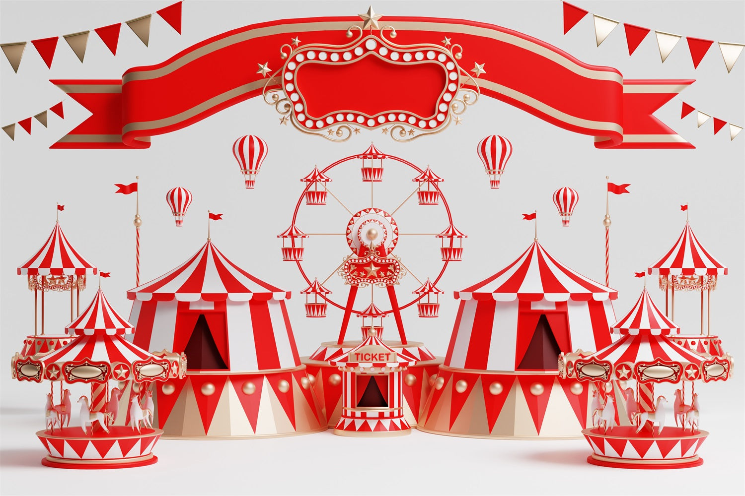 Carnival Photography Backdrop Red Tents Design Backdrop UK BRP1-193