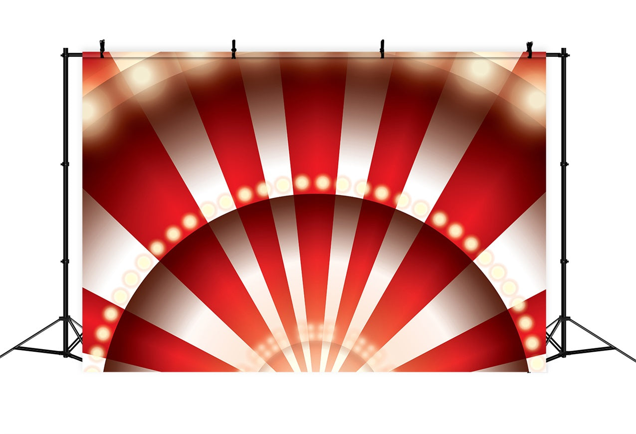 Carnival Theme Backdrop Circus Light Glow Red Striped Backdrop UK BRP1-197