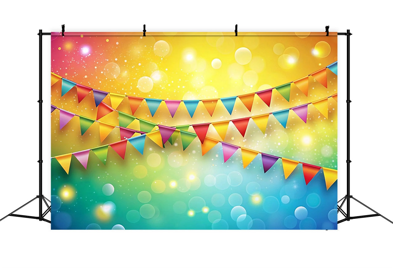 Carnival Backdrop Rainbow Pennant Garland Festival Backdrop UK BRP1-203