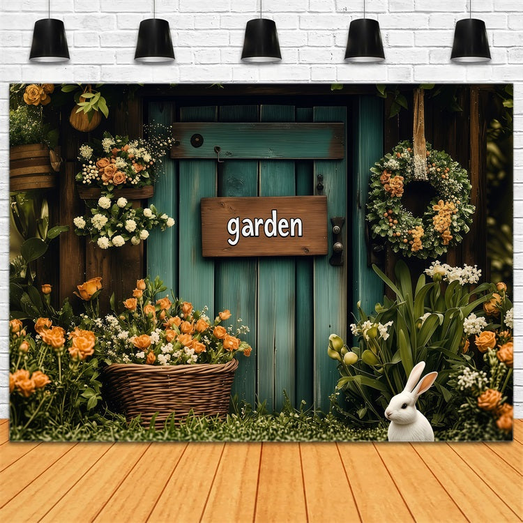 Easter Backdrop Country Style Garden Scene Bunny Backdrop UK BRP1-296