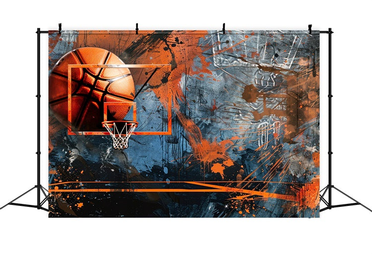 Basketball Court Backdrop Creative Graffiti Art Backdrop UK BRP1-329