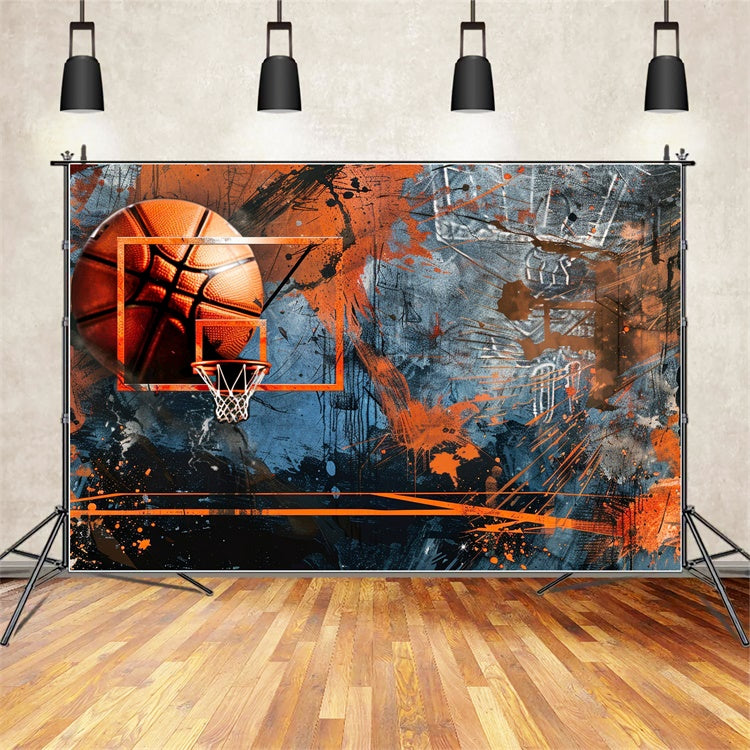 Basketball Court Backdrop Creative Graffiti Art Backdrop UK BRP1-329