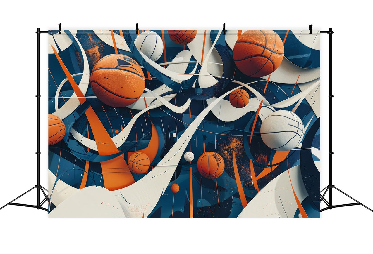 Basketball Photo Backdrops Energetic Modern Art Backdrop UK BRP1-330