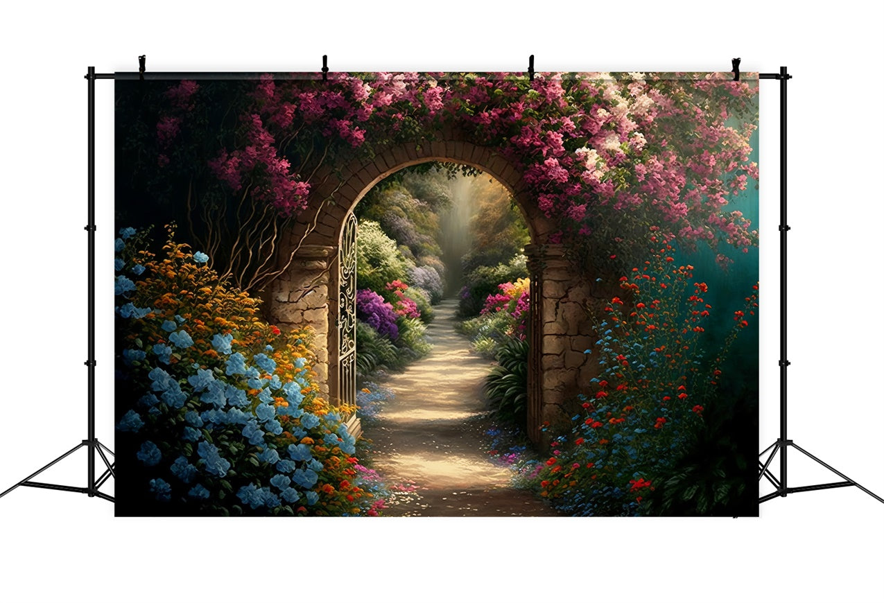Floral Photography Backdrops Secret Garden Pathway Backdrop UK BRP1-339