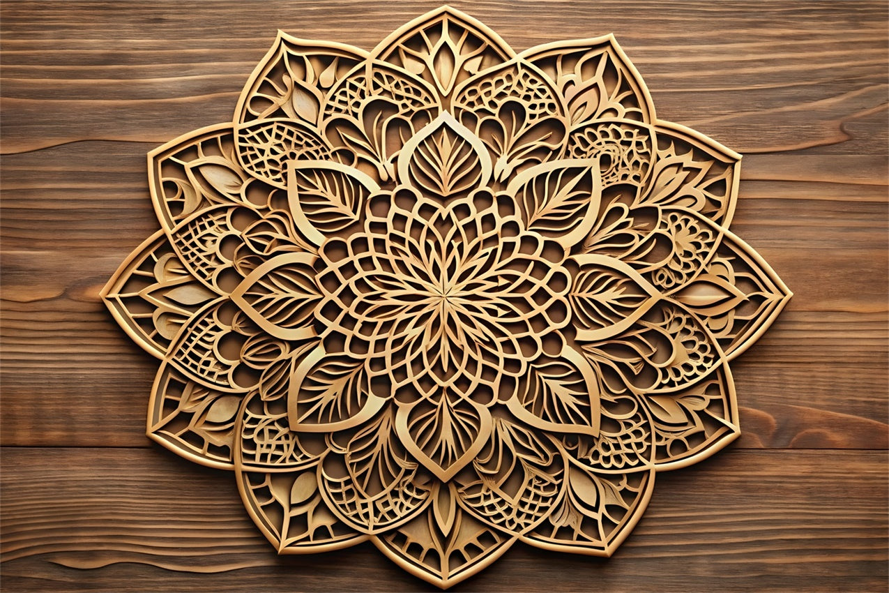 Flower Photography Backdrop Mandala Carved Wooden Backdrop UK BRP1-384