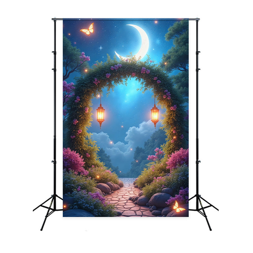 Floral Photo Backdrop Dreamy Night Romantic Garden Backdrop UK BRP1-390