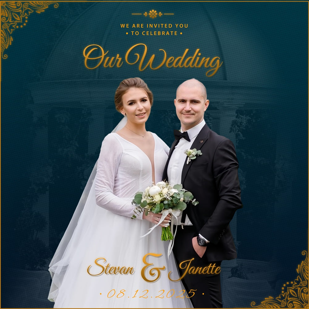 Personalized Wedding Backdrops Luxury Blue Celebration Backdrop UK BRP1-405