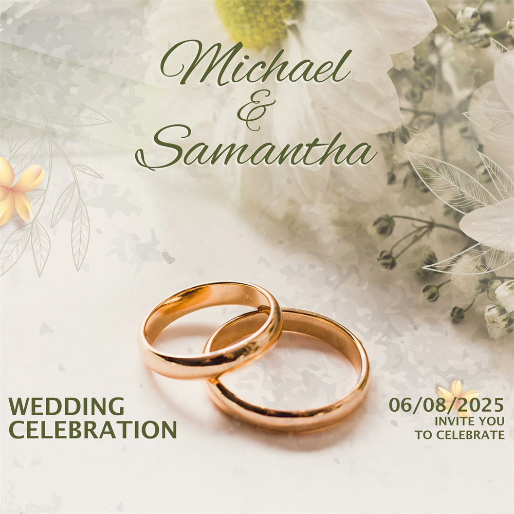 Personalized Wedding Backdrops Elegant Rings Floral Backdrop UK BRP1-409