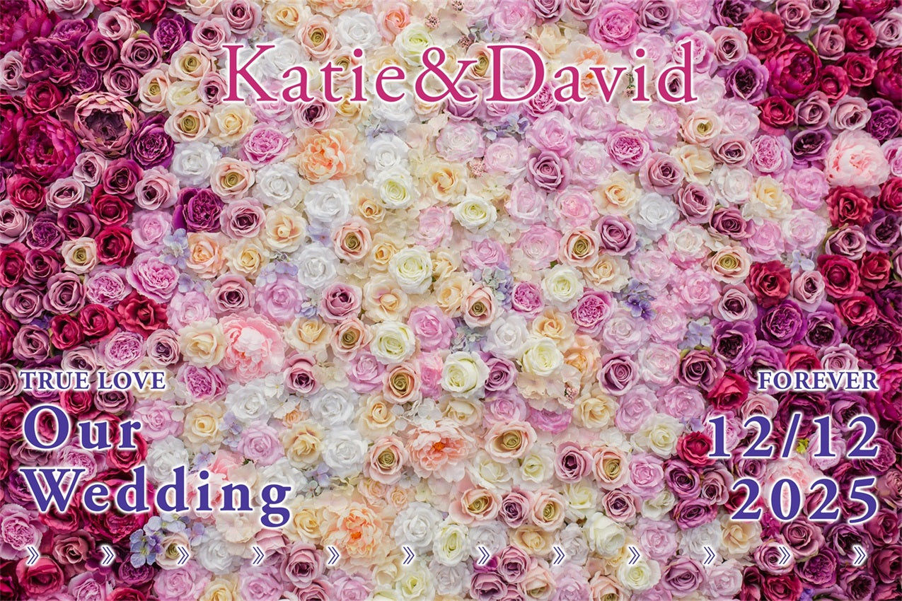 Custom Wedding Photo Backdrop Timeless Floral Romance Backdrop UK BRP1-421