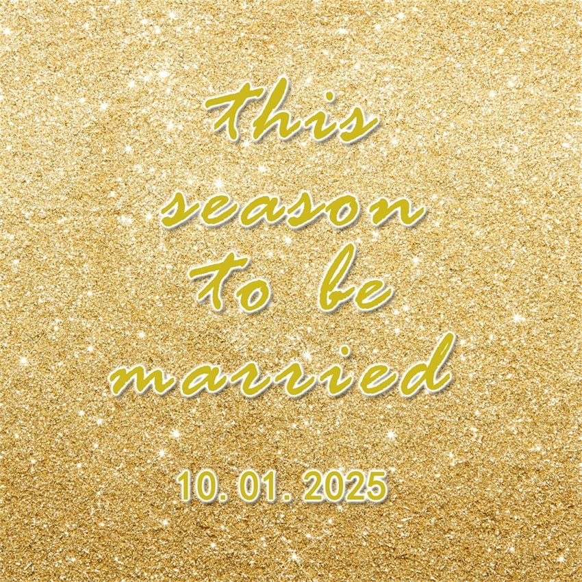 Personalized Photo Backdrop Wedding Golden Glitter Elegant Backdrop UK BRP1-424