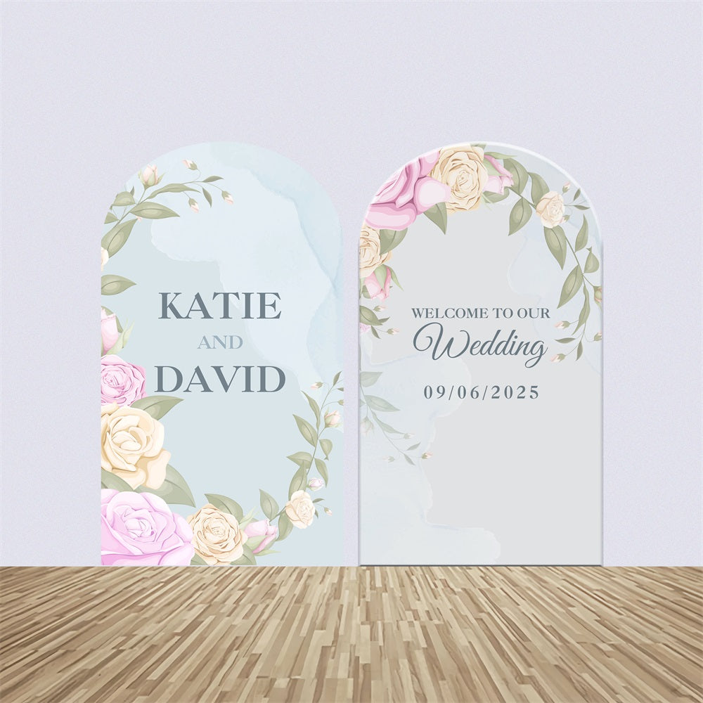 Wedding Backdrop Custom Pastel Floral Arch Backdrop Kit UK BRP1-434