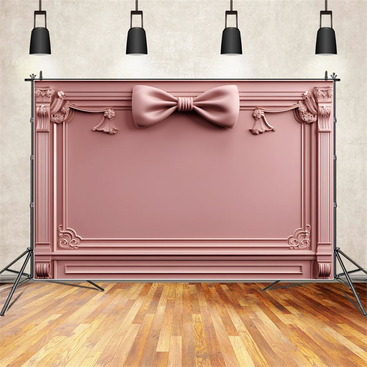 Boudoir Photography Backdrops Pink Bow Vintage Backdrop UK BRP1-443