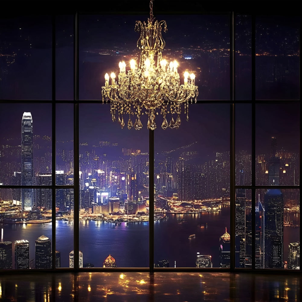 Boudoir Backdrops Cityscape Crystal Chandelier Backdrop UK BRP1-448