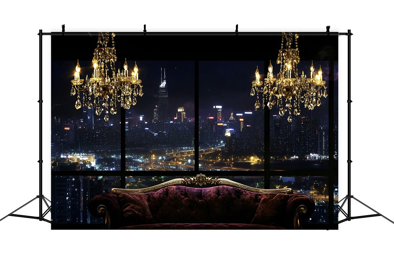 Boudoir Photo Backdrops Evening Cityscape Sofa Backdrop UK BRP1-449