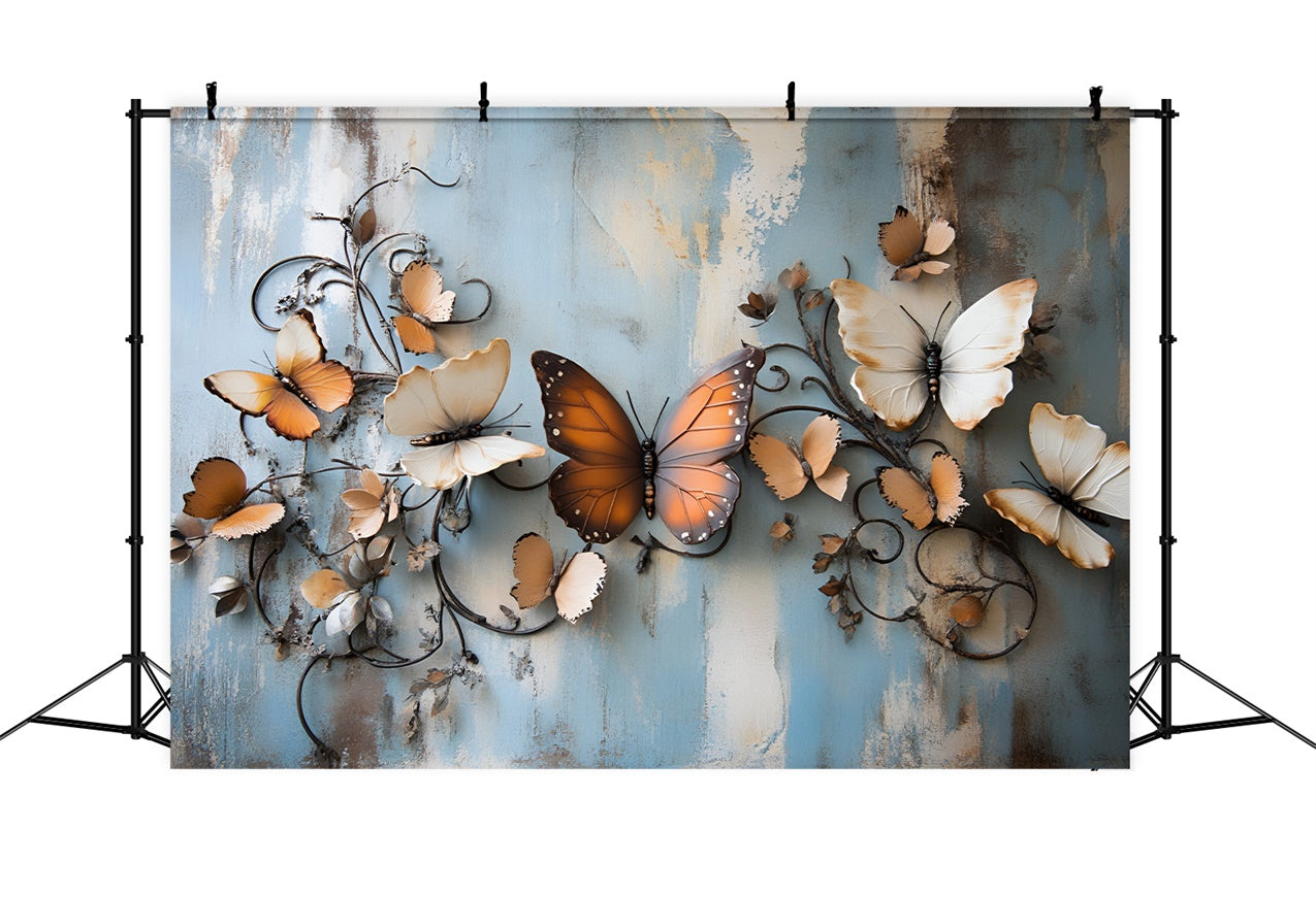 Boudoir Backdrop Rustic Butterfly Weathered Wall Backdrop UK BRP1-453