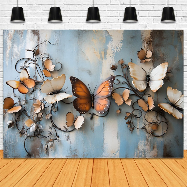 Boudoir Backdrop Rustic Butterfly Weathered Wall Backdrop UK BRP1-453