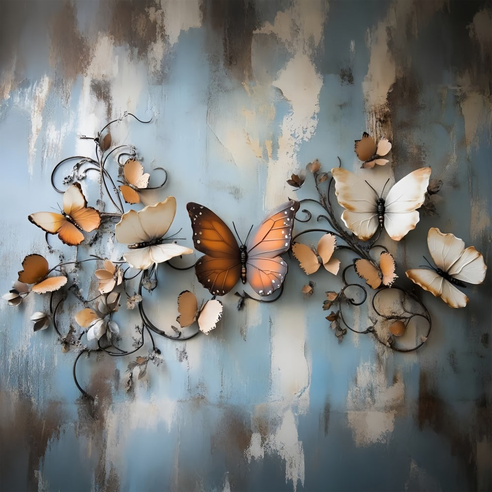 Boudoir Backdrop Rustic Butterfly Weathered Wall Backdrop UK BRP1-453