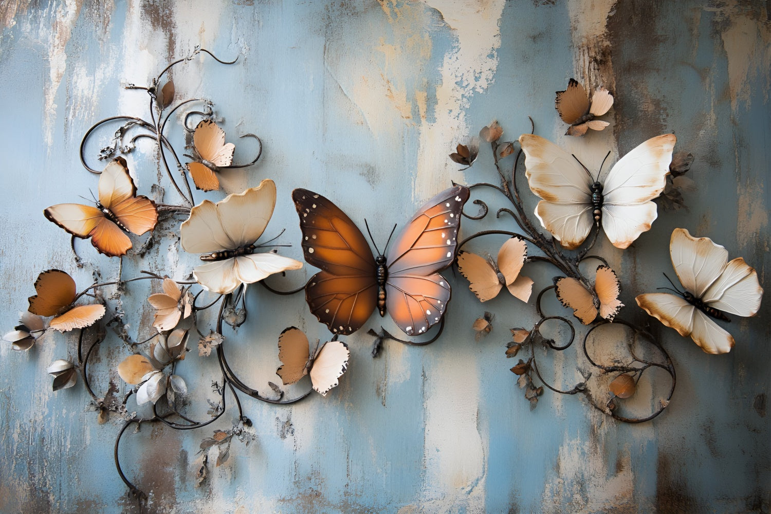 Boudoir Backdrop Rustic Butterfly Weathered Wall Backdrop UK BRP1-453