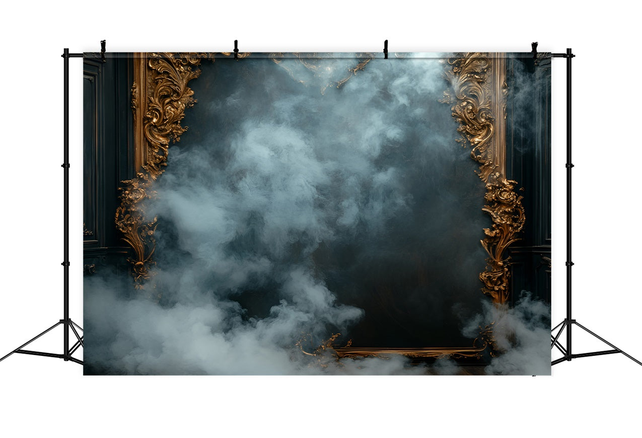 Boudoir Backdrops Vintage Golden Frame Foggy Backdrop UK BRP1-457